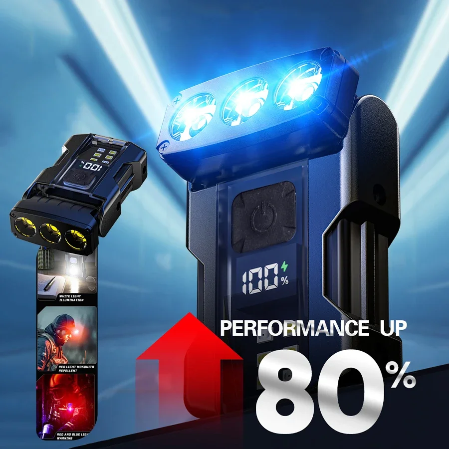 BALDR Portable Mini Keychain Flashlight Led Bright EDC Torch Magnetic Cap Clip Lamp Flash Light Outdoor Camping Fishing Tools