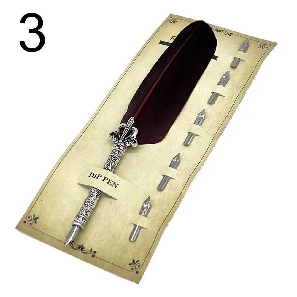 Vintage Plume Plume Stylo Plume Calligraphie Papeterie: Wine Red