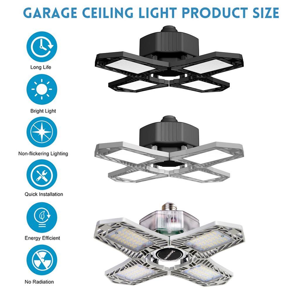 Luz LED para garaje, lámpara de garaje ajustable Deformable, 150W E27 /E26, luz de campana montaje alto superbrillante para Taller, iluminación Industrial
