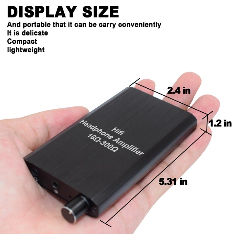 Headphone Amplifier 3.5mm AUX input and output Two-stage Gain Switch Hi-Fi Earphone Headset Switch AMP