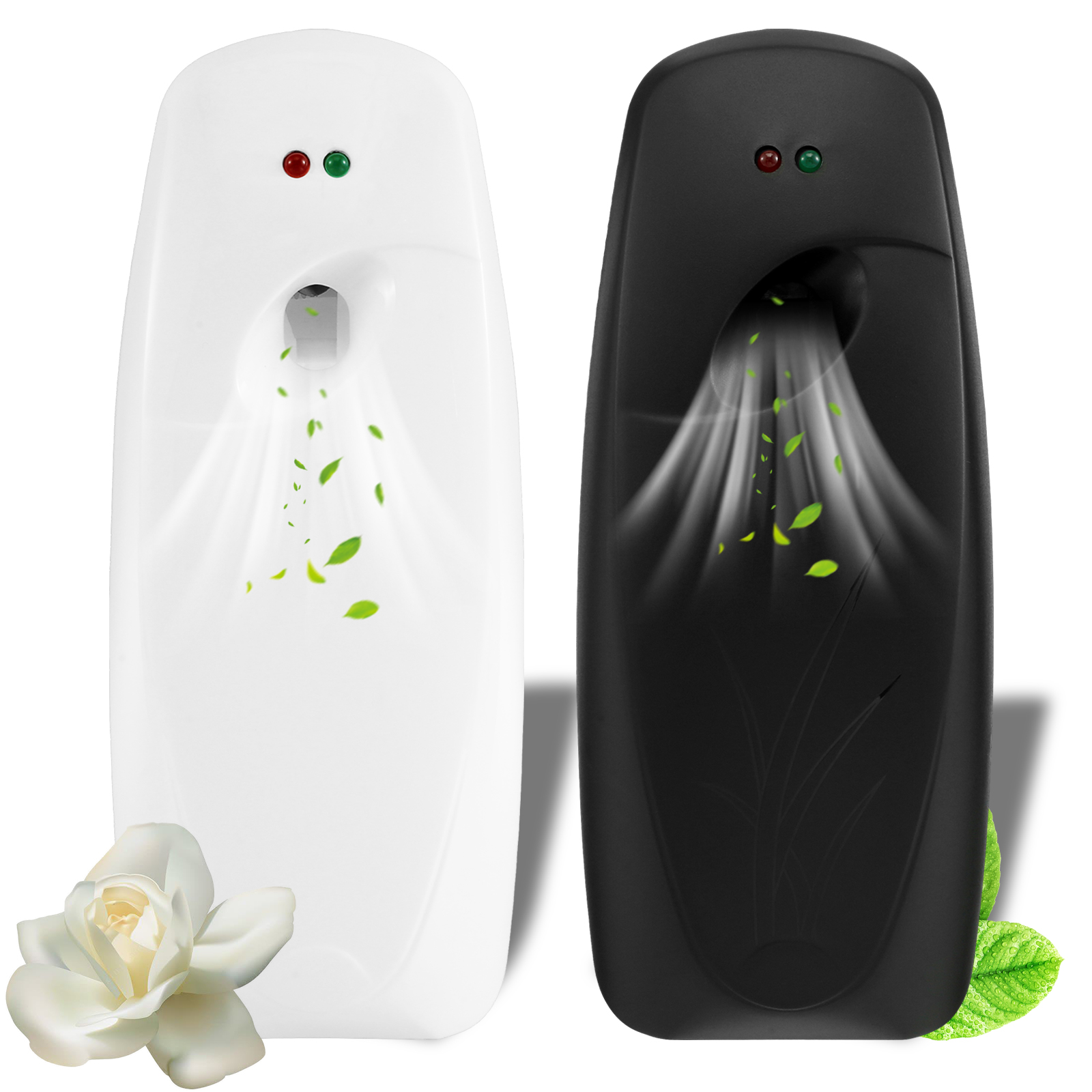 Distributeur d'air plus frais mural, Spray de parfum automatique liquide de 300ML avec 3 modes réglables pour distributeur de parfum domestique, 2 pièces