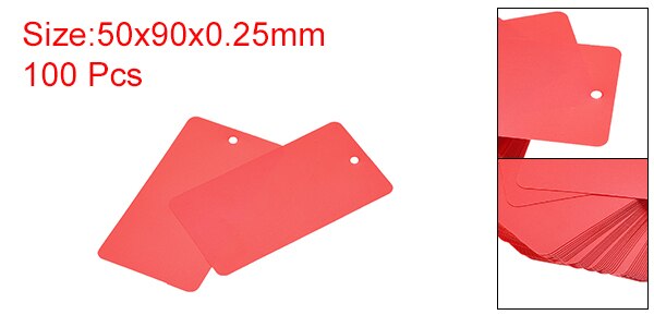 100Stck 1,95x3,51 Zoll Wasserdichte Drähte Kunststoff Stichworte Etikett Werkzeuge für Produkt Identifikation Stichworte Ventil Kennzeichnung: rot
