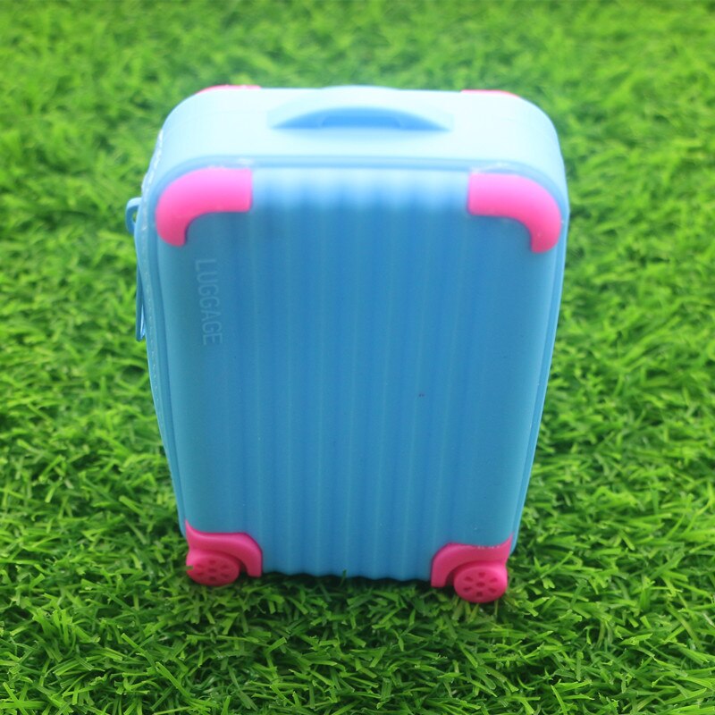 Silicone Coin Purse Suitcase Card Bag Waterproof Small Soft Zipper Storage Bag Girls Cute Funny Coin Purse Wallet Candy Color: sky blue