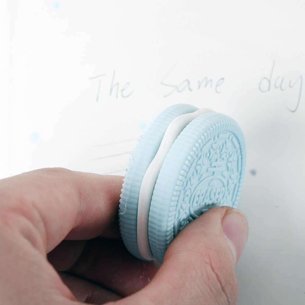 1PCS Biscuit Eraser Chocolate Cake Sandwich Cookie Modeling School Office Supplies Dessert Style Rubber Stationery