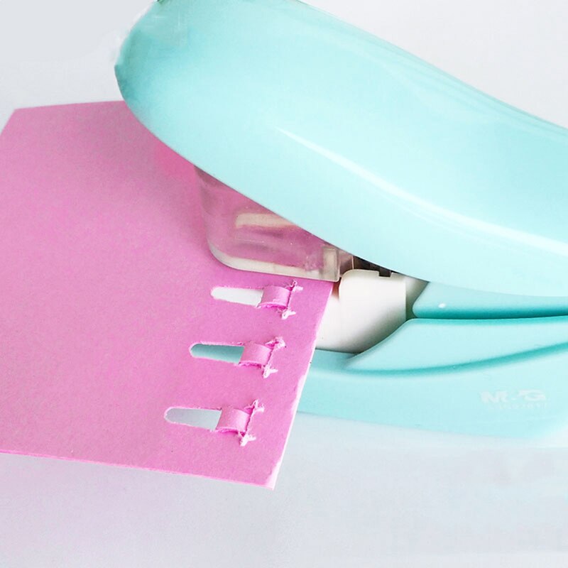 No Nails No Staples Stapling Machine Mini Cute Book Stapleless Stapler Paper Stapling Stapler Without Staple Stapler Free: sky blue