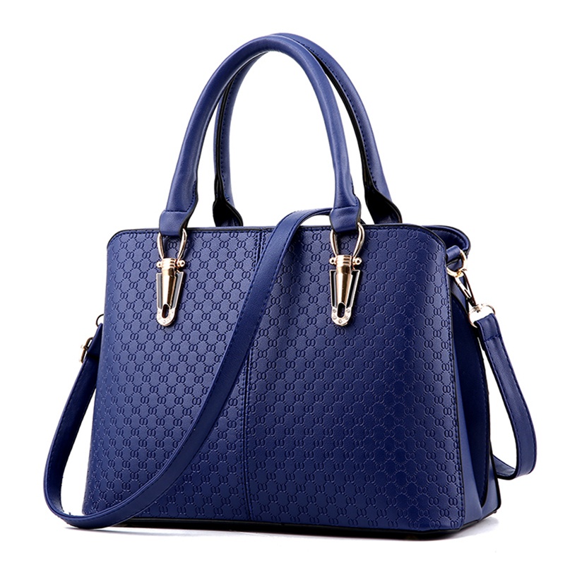 Mode Vrouwen Handtassen Schoudertassen PU Leer Stevige Zwarte Top-handvat Tassen Vrouwelijke Messenger Bag Dollar Prijs geel: blue