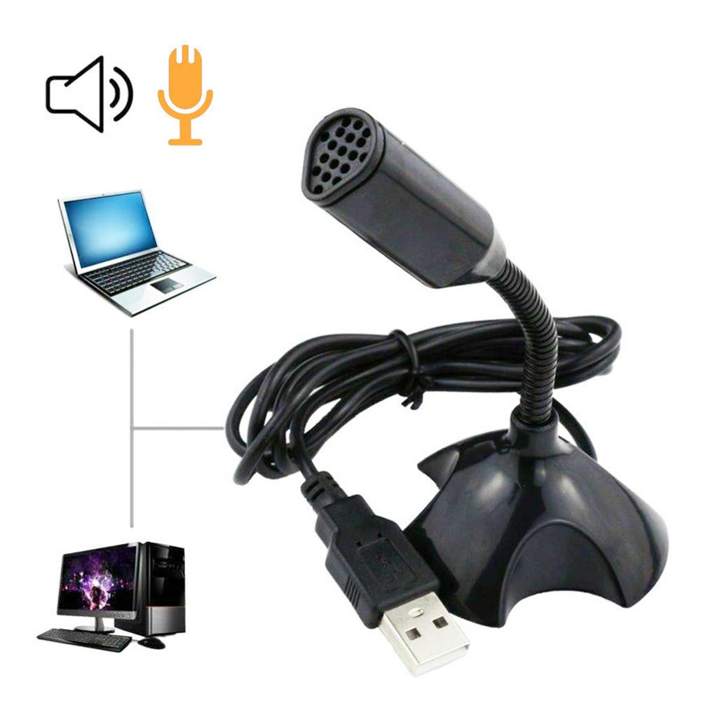 Mini USB Microphone Universal Desktop Speech Microphone Stand Mic With Holder for Desktop PC