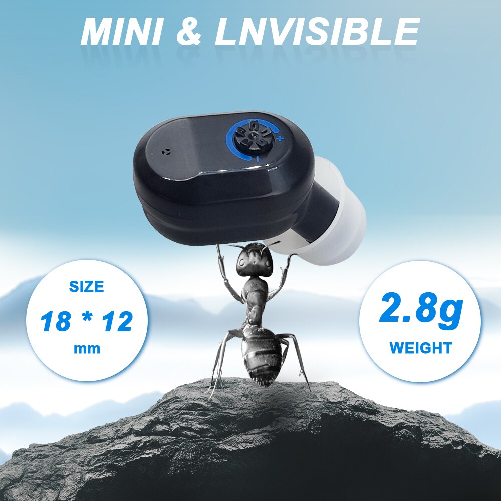 Novo estilo inteligente aparelhos auditivos recarregável mini invisível aparelho auditivo novo modelo amplificador de som ajustável para idosos surdos