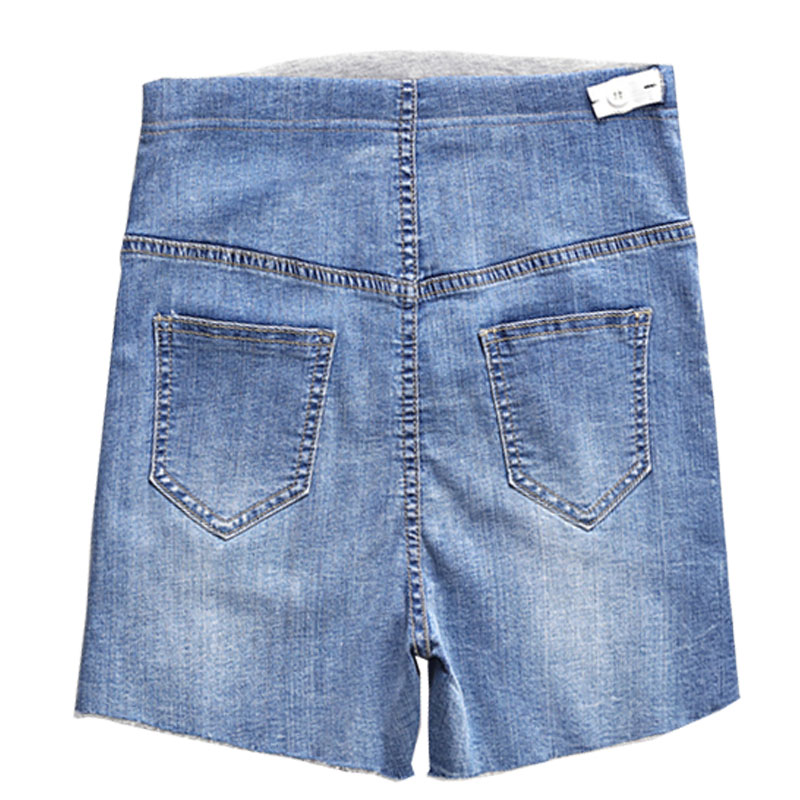 Sommar gravid shorts enfärgad resår midja gravid shorts mage gravid kläder jeans
