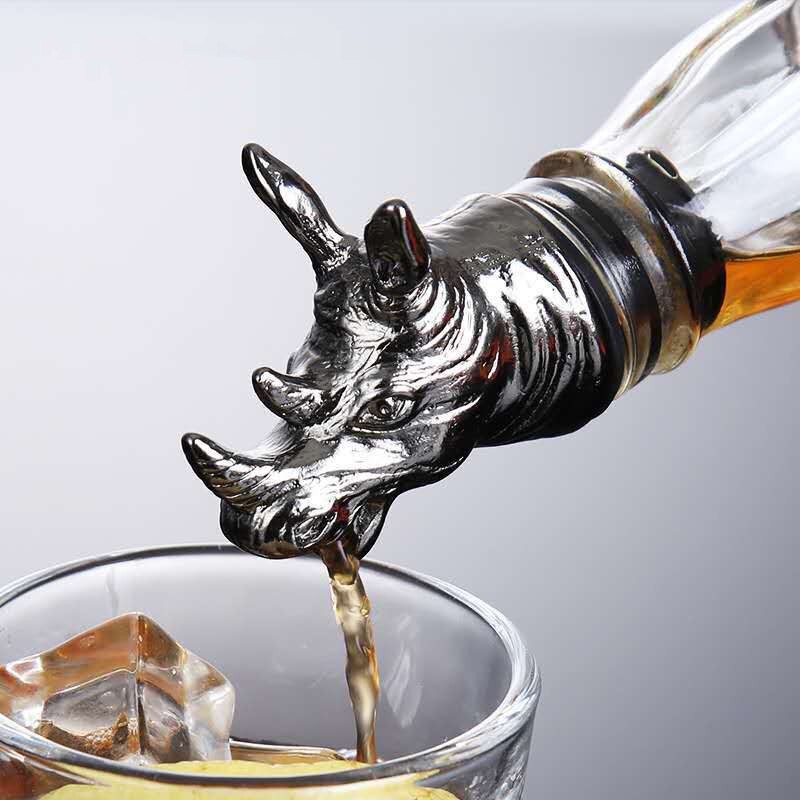 Bouchon de bouteille de vin en alliage de Zinc, tête de bête, bec d&#39;huile, accessoires de cuisine,: 24