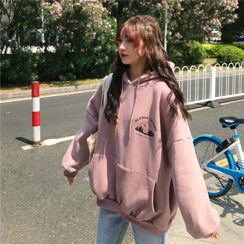 Sweatshirts kvindelige hættetrøjer tykke kvinder pullover toppe lange ærmer dame hættetrøjer harajuku kvinde hættetrøje hættetrøje til dame tøj