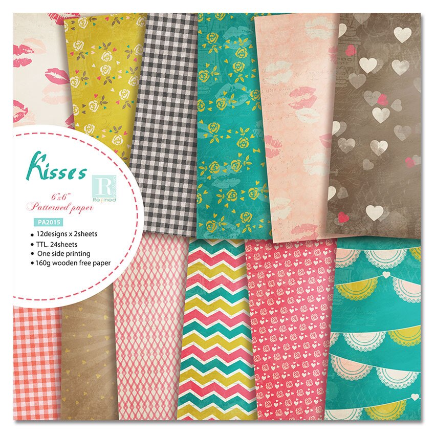 Kisses Patroon Papier Pack Scrapbooking Papier Materiaal Pads Voor Card Making Album Scrapbook Materiaal Supply