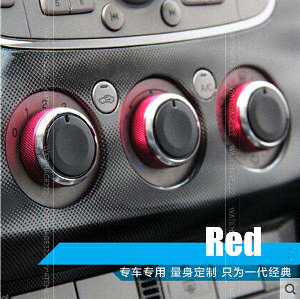 Accessoires pour Ford Focus Mondeo interrupteur bouton chauffage climatisation bouton cadrans réaménagement rotatif Mk2 Mk3: red
