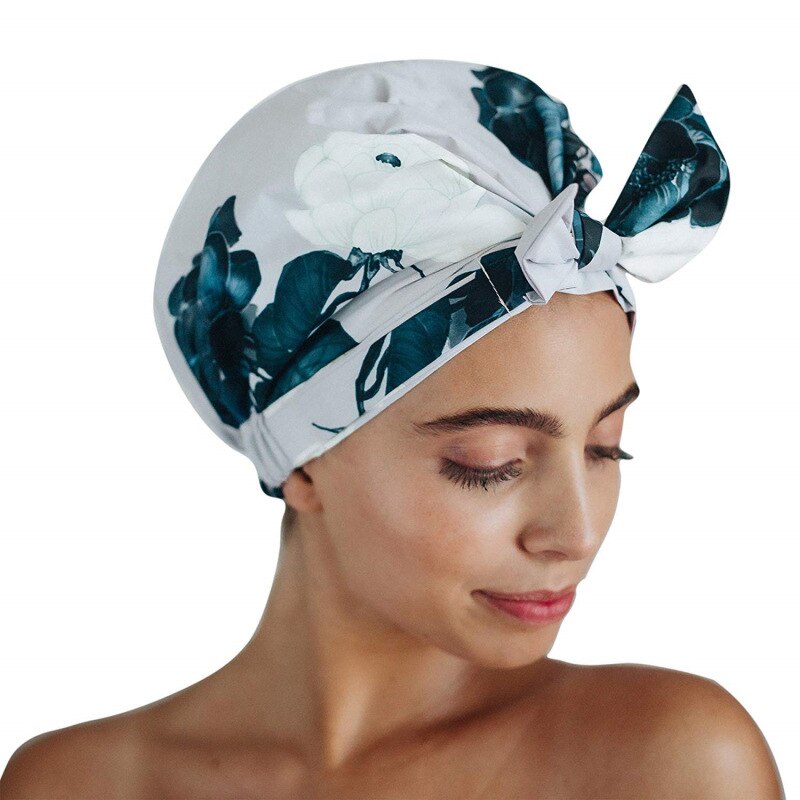 Satin Bonnet Sleep Bonnet Cap Extra Large Reversible Adjustable Satin Cap for Sleeping Hair Bonnet: Blue
