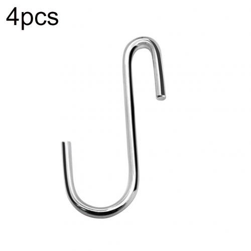 4/8Pcs Crochets en forme de S En Acier Inoxydable Crochets Suspendus Cuisine Salle De Bain Suspendu Cintre Porte-Organisateur De Stockage De Vêtements de Ménage: Silver 4pcs