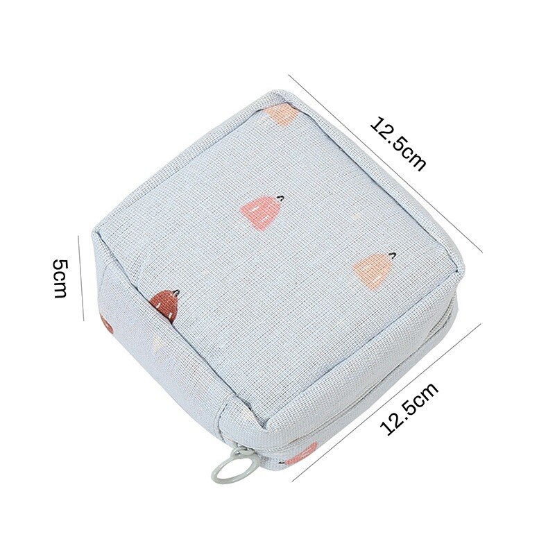 Women Girl Sanitary Pad Pouch Napkin Towel Storage Bag Credit Card Holder Coin Purse Cosmetics Headphone Case Sanitary Pouch: 12.5x12.5x5cm e