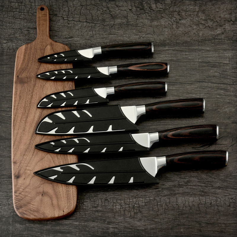 Black Plastic Knife Covers Knife Blade Protector Cover Edge Guards Case Safe Kitchen Gadgets Accessory