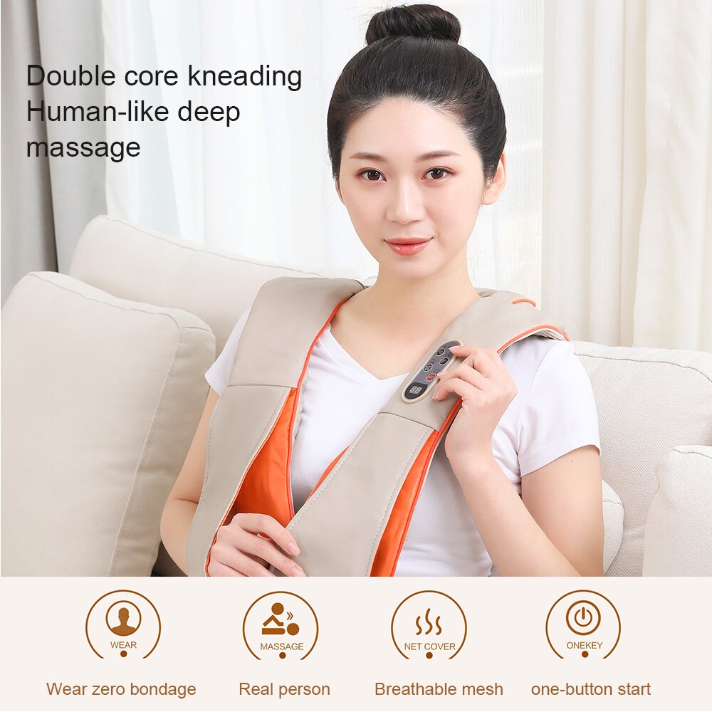 U Shape Electrical Shiatsu Body Shoulder Neck Massager Tapping kneading Massage Home Best HealthCare