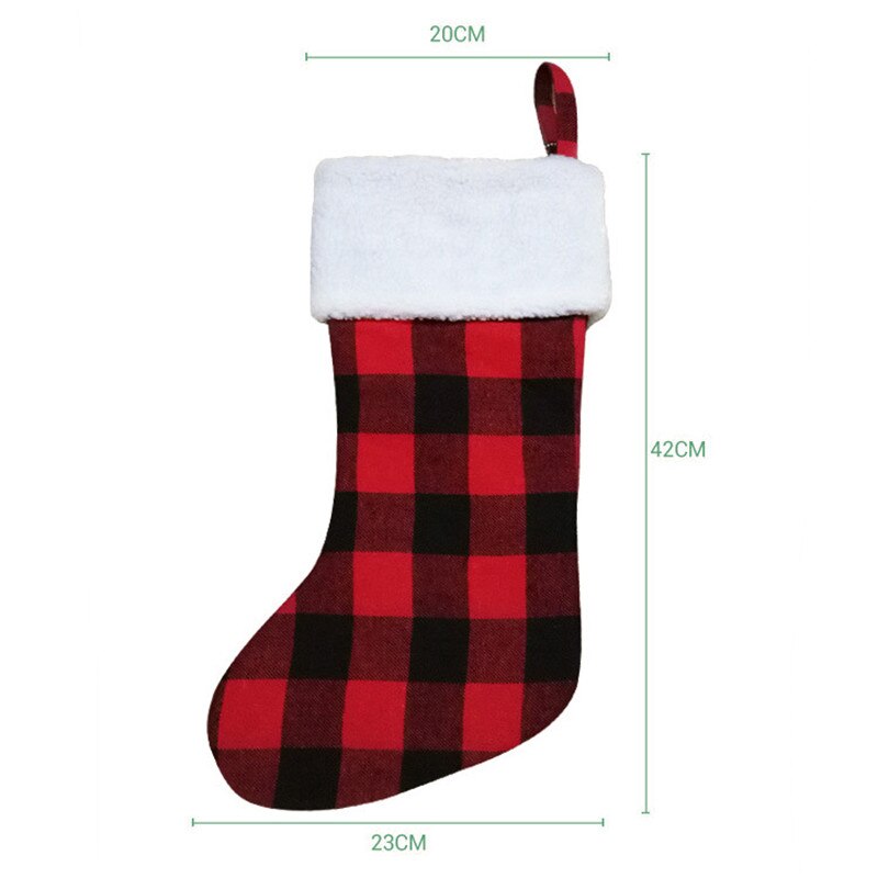Check Buffalo Plaid Kerstsok Bag Holder Xmas Boom Ornamenten Decor: 1