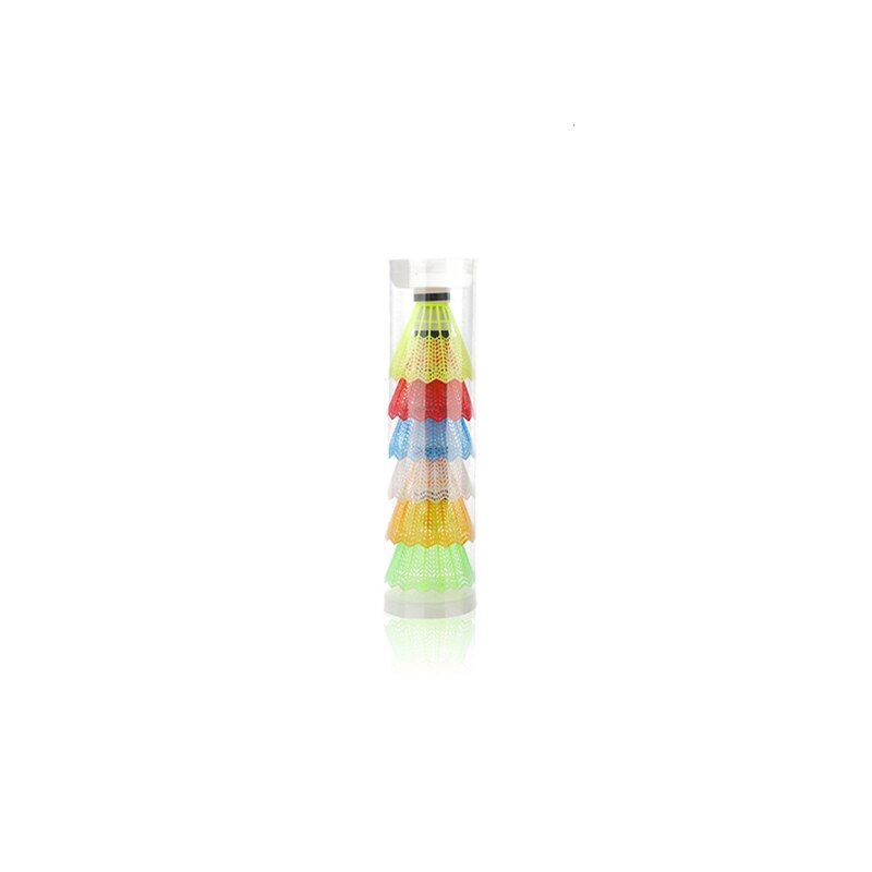 12Stck einstellen Badminton Bälle Federbälle Bunte PC Nylon Badminton Bälle draussen Sport Fitnessstudio Fitness Schaum Kopf Federball Bälle: 6 Badminton Bälle