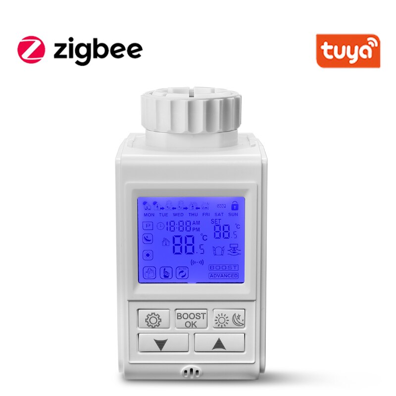 Termostato termostático inteligente para el hogar controlador de temperatura termostático para radiador, compatible con Alexa y Google Home, Tuya, Zigbee