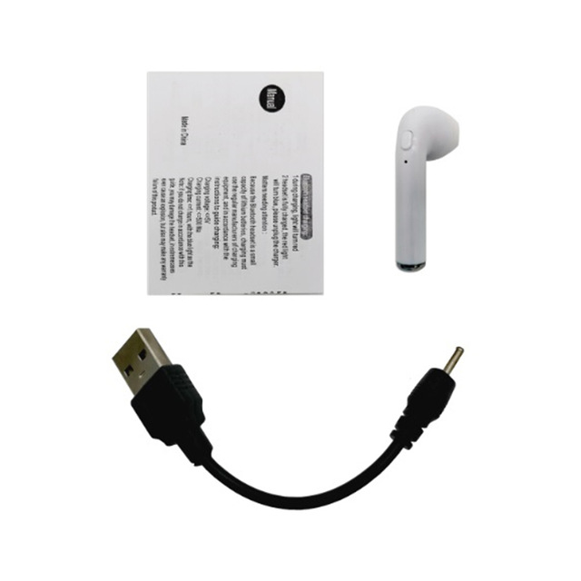 I7s TWS Sport Bluetooth Kopfhörer Stereo Ohrhörer Bluetooth Headset mit Lade Pod Drahtlose Micropho Headset für Alle Smartphone: right white a cable