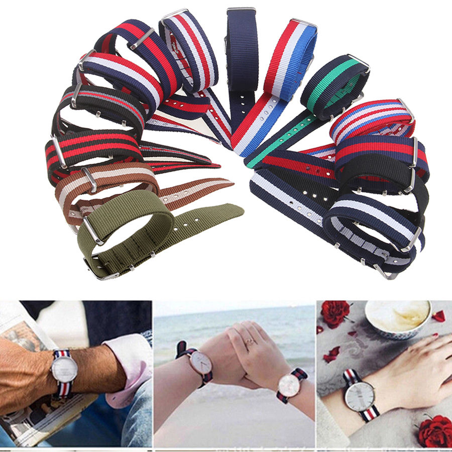 Alkuperäinen ylellinen kellon ranneke 18mm 20mm 22mm nylonkankaasta valmistettu solki hihna rannekellorannekellon tarvikkeet