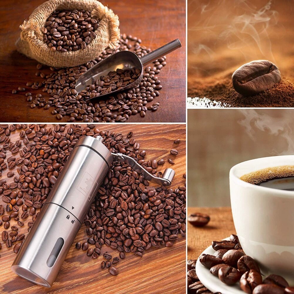 Kaffemaskine rustfrit stål køkken manuel håndsving justerbar bønnemølle kaffekværn køkken kaffeværktøj кофемолка