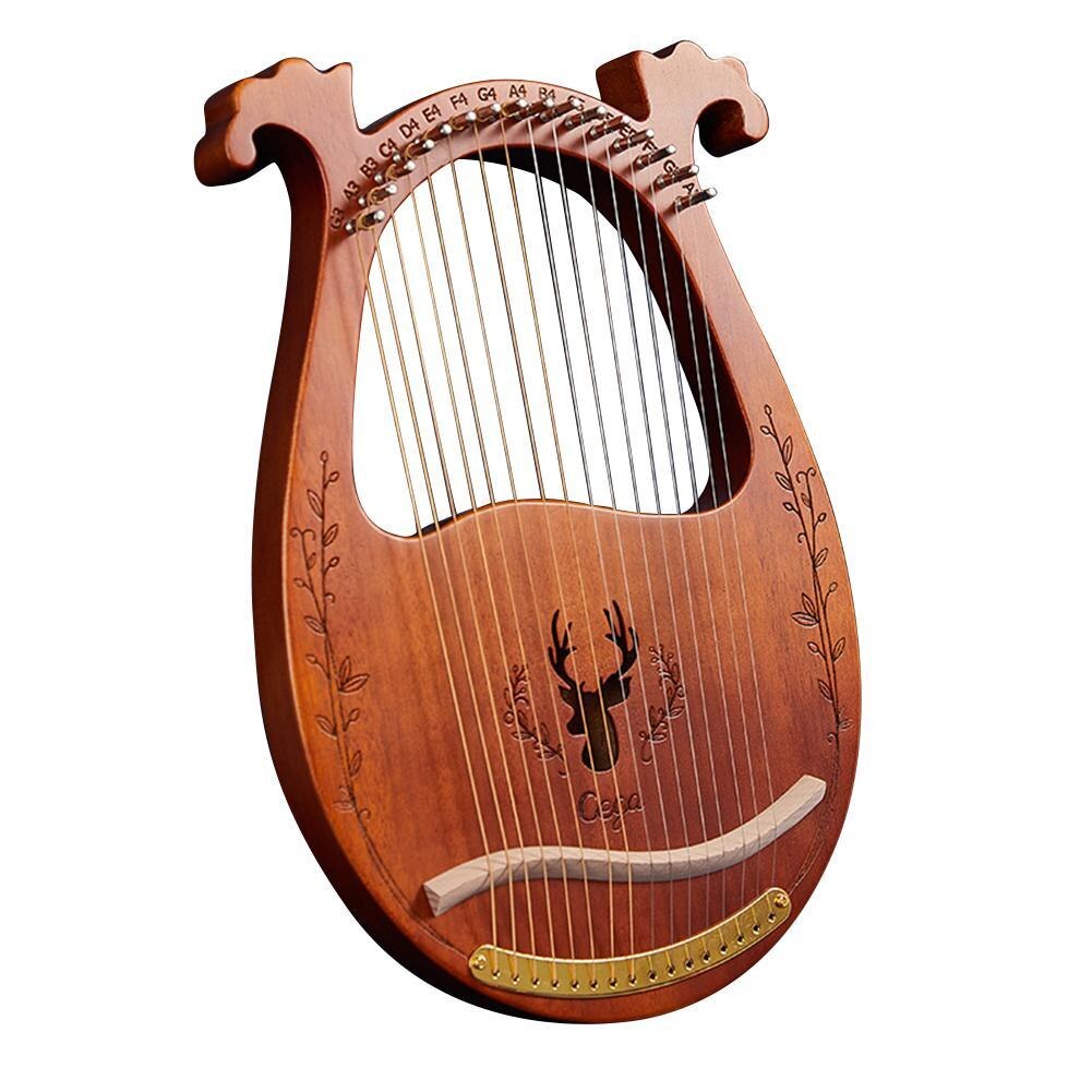 Lier Piano 19 Snaren Houten Mahonie Lier Harp Muzikale 16-String Tuning Met Reserve Snaren En Wrench Instrument X7I1: H