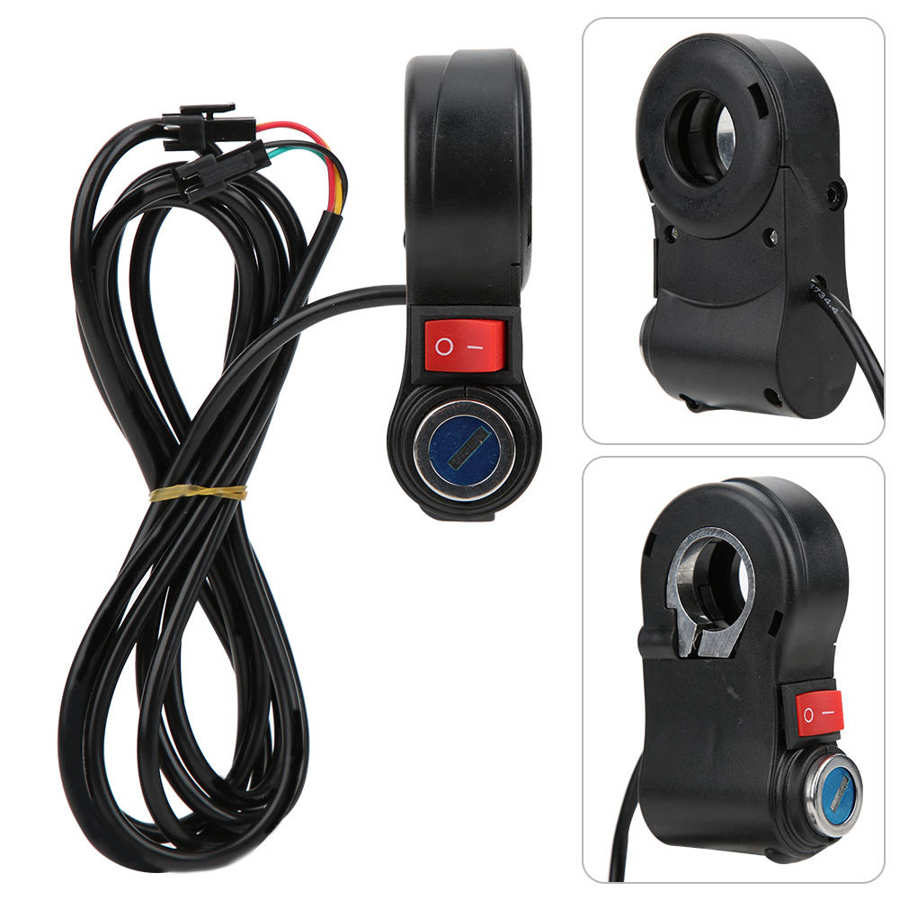 Handlebar Switch Plastic Automatic Identification Electric Bicycle Voltage Display Handlebar Switch Accessory With Lock