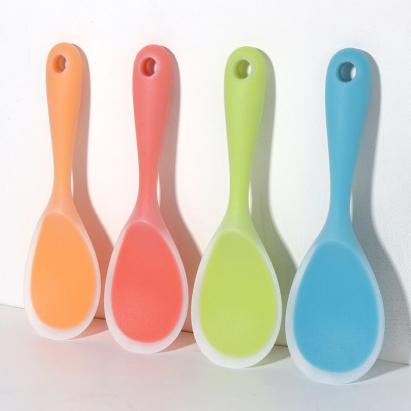 Utensilios de cocina de silicona para arroz, cucharillas accesorios de cocina de mango largo, resistente al calor sartén antiadherente, translúcido, 1 Uds.