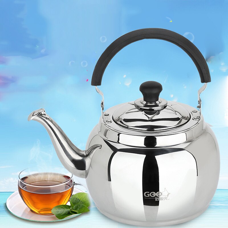 Bouilloire à gaz épais gaz acier inoxydable | Bouilloire grande capacité, sifflet ménager cuisinière à Induction, bouilloire électrique générale