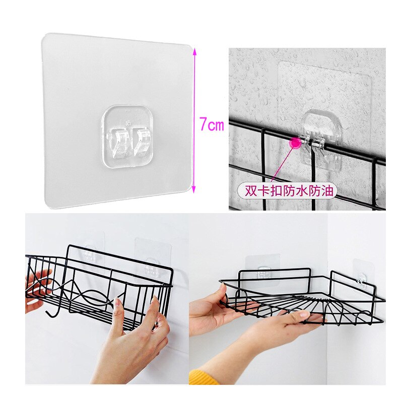 Thuis Plastic Haken Waterdicht Sticky Haak Voor Keuken Badkamer Plank Sticker Plakken Muur Sterke Zelfklevende Haak Hanger