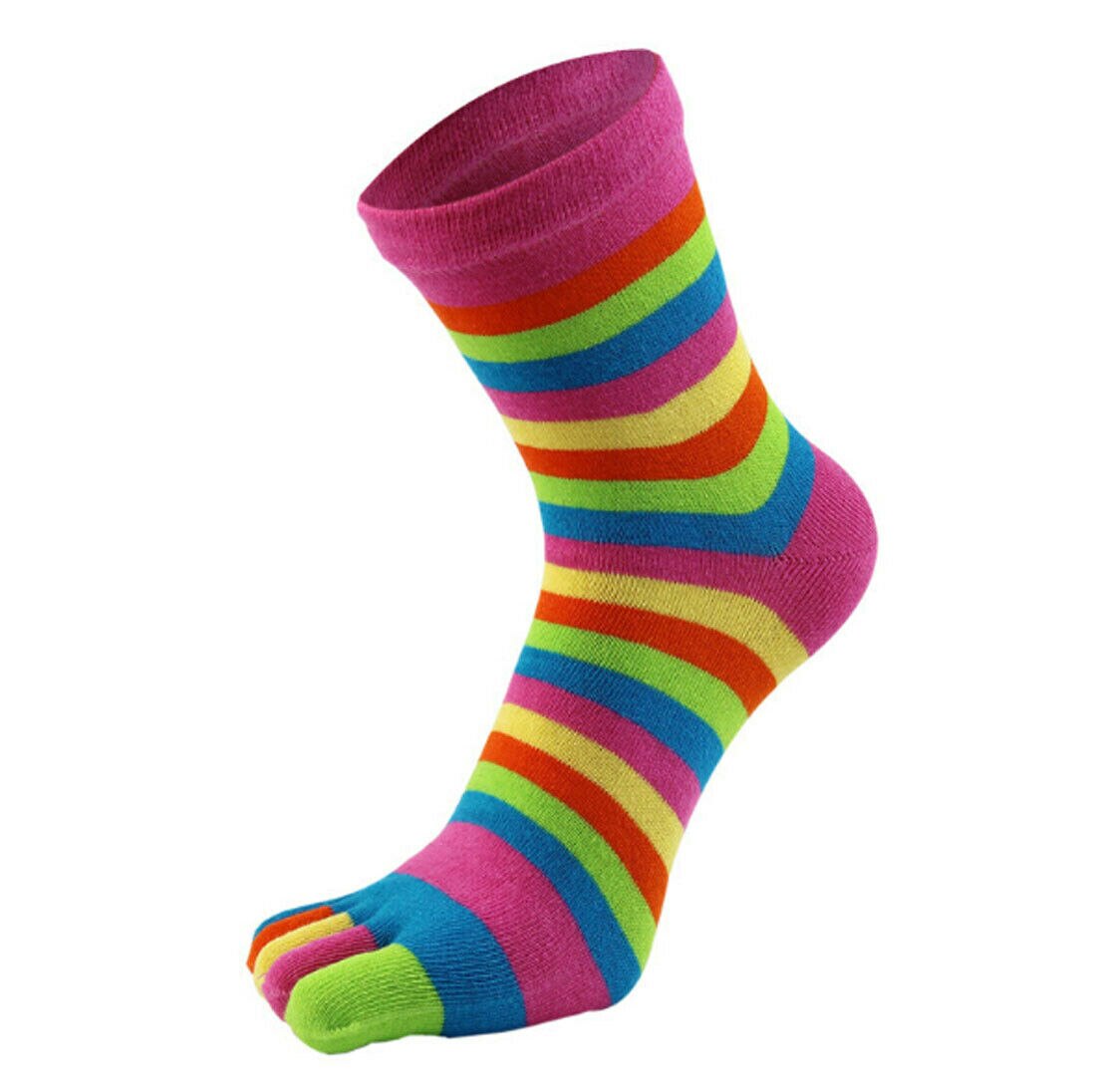Neue Frauen Lustige Streifen Kappe Socken Baumwolle Fünf Finger Socken Casual Weiche Socken Mit Zehen Bunte Socken 6 farbe: Rosa