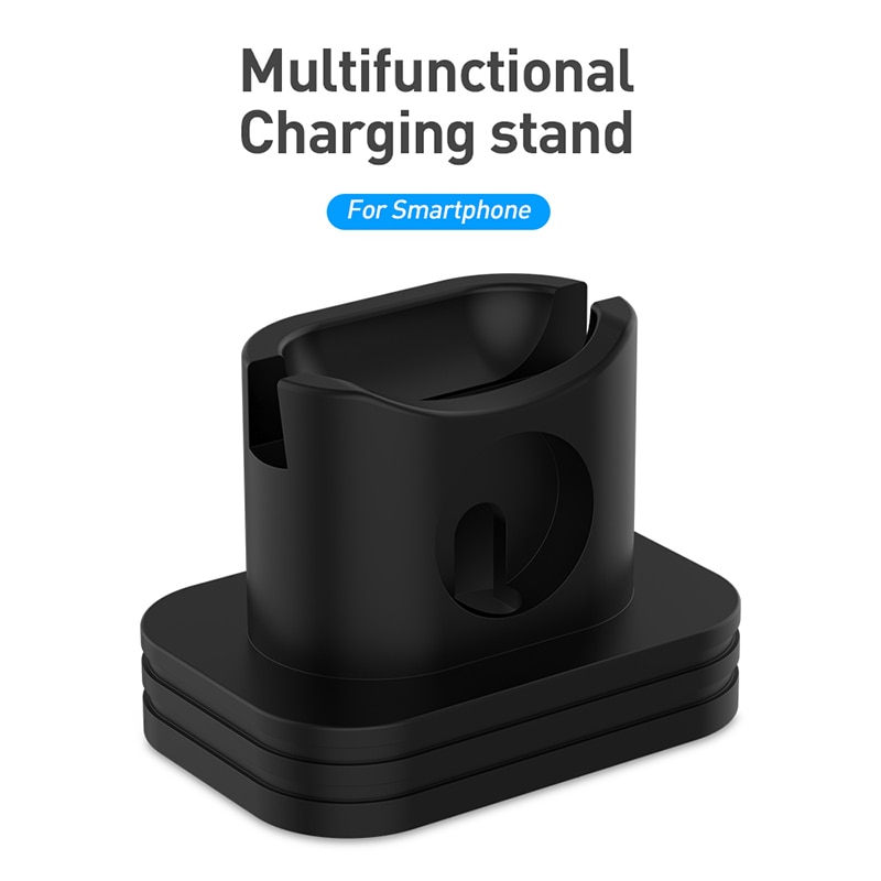 Voor Airpods Case Charger 2 In 1 Opladen Dock Station Station Charger Zachte Siliconen Bureau Oplaadstation Anti-Fall standhouder