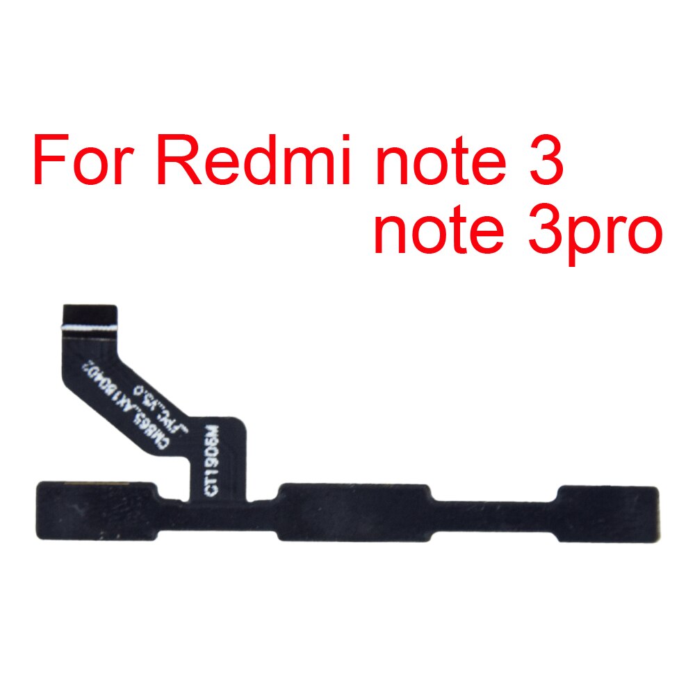 Cable flexible para botón de encendido para Xiaomi Redmi pro 4pro S2 3X 4X 4A 5A 3 4 5 pro, botón de encendido/apagado, Ket Flex para note 2 3 4 5, 1 Uds.: For note3 note3pro