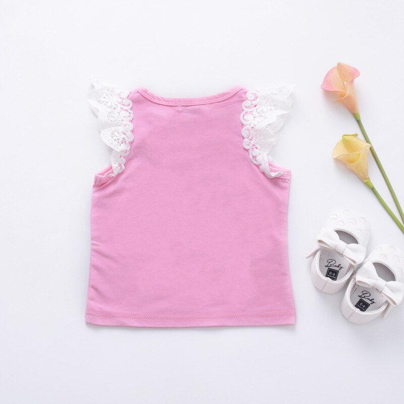Camiseta de encaje para niñas pequeñas, Tops de princesa, chaleco de encaje sólido, camisetas, ropa infantil