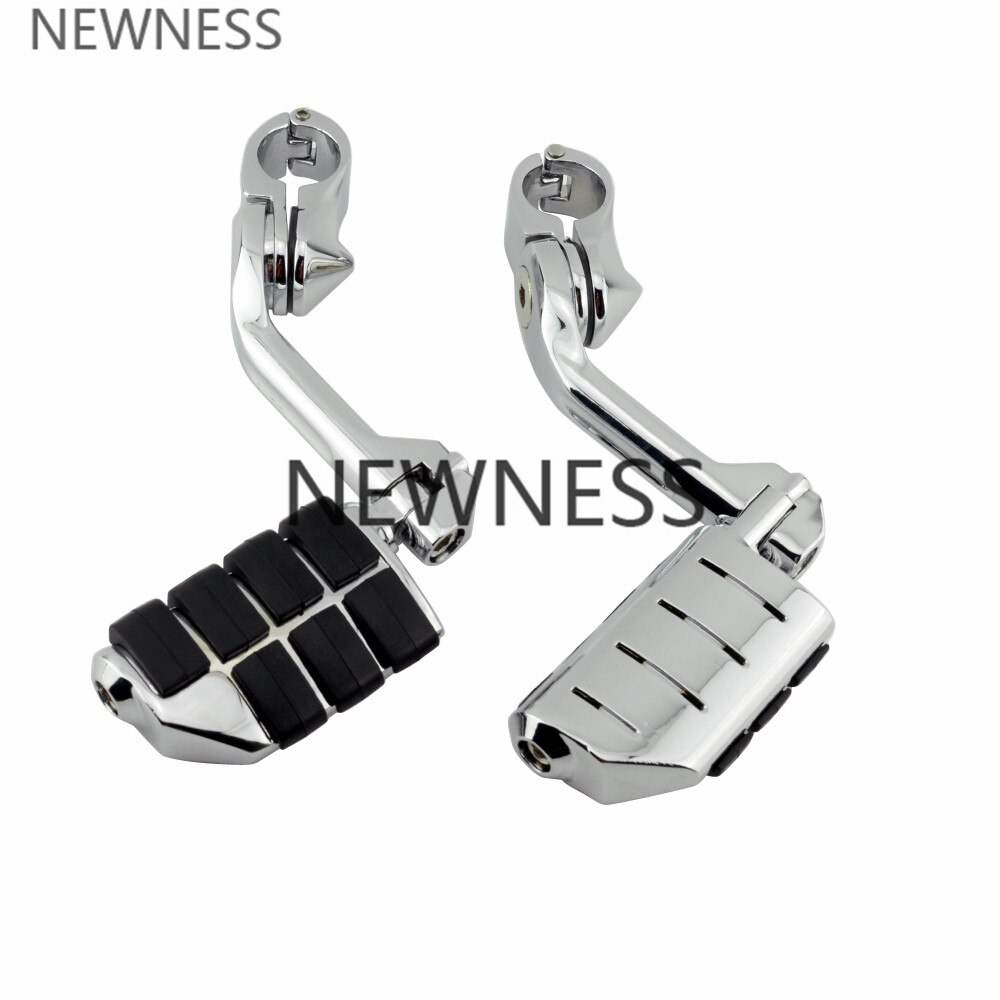 Motorcycle Foot Pegs Adjustable Long Angled Highway Peg Mount 1 1/4" 32mm Engine Guard Footrest for Harley Sportster Dyna