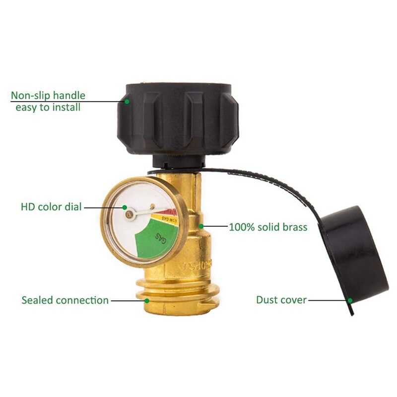2 Pcs RV Propane Tank Gauge Level Indicator Gas Pressure Meter with Type 1 Connection,Upgraded Propane Leak Detector