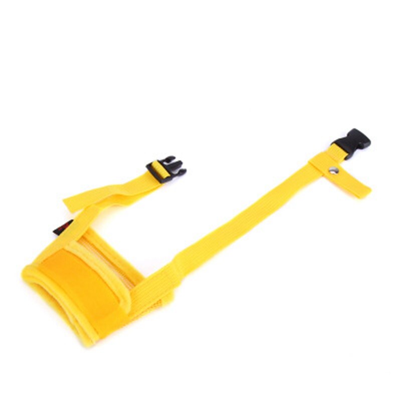 Muselière Anti-aboiement pour chien, accessoire pour petit et grand gabarit, ajustable, sangles en Nylon: Yellow / M