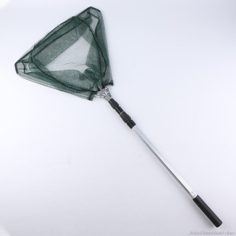 Retractable Fishing Net Triangle Head Fine Mesh Swinging Pool Leaf Skimmer Tackle Folding Landing Net Swimming Pool 21wholesales