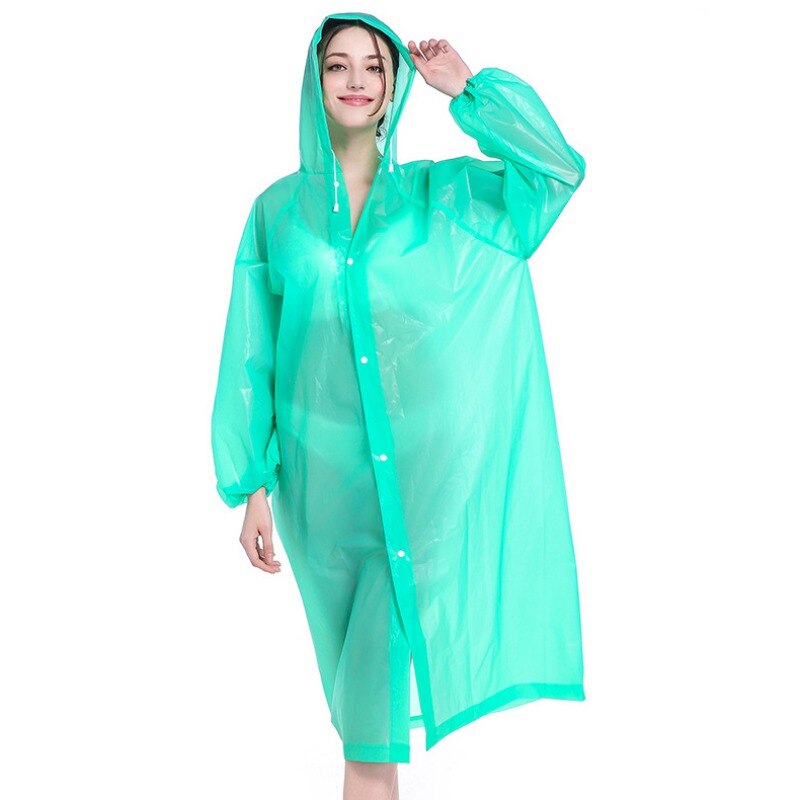 EVA Women Raincoat Thickened Waterproof Rain Coat Women Clear Transparent Tour Camping Waterproof Rainwear Suit: G