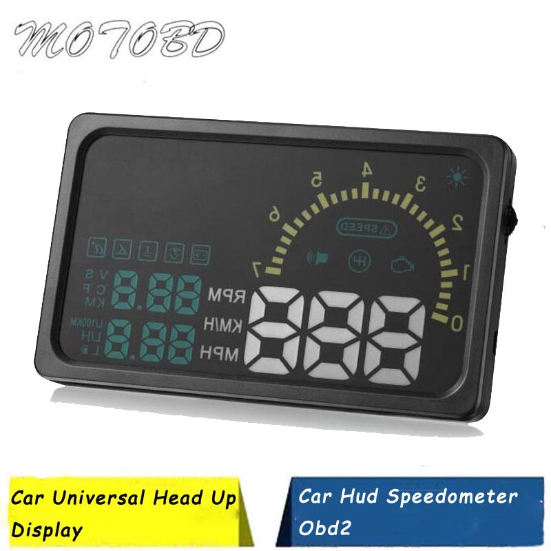 6" LED OBD-II HUD Head Up Display Over Speeding Warning/ Speed/ Km Rpm/ Shift Light/ Temperature Indicator