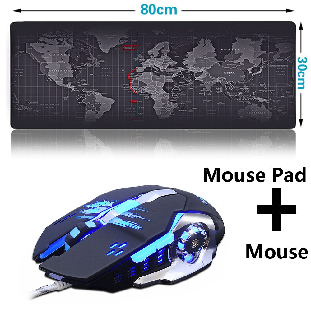 ZUOYA Extra Large Gaming Mouse pad World Map Locking Edge Mouse Mat Gaming mouse Anti-slip Rubber Mousepad For Game Laptop mouse: 80X30 Pad and mouse