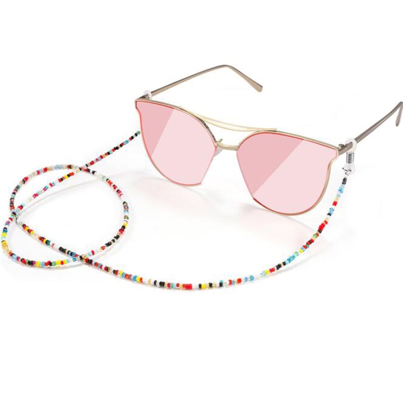 1Pc Kleurrijke Bead Sunglass Leesbril Brillen Chain Cord Holder Touw Voor Mannen Vrouwen Blauw Zwarte Kleur Accessoires