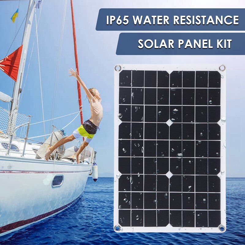 100W Solar Panel 12V Battery Charger Kit 50A Controller for Caravan Van Boat Dual USB