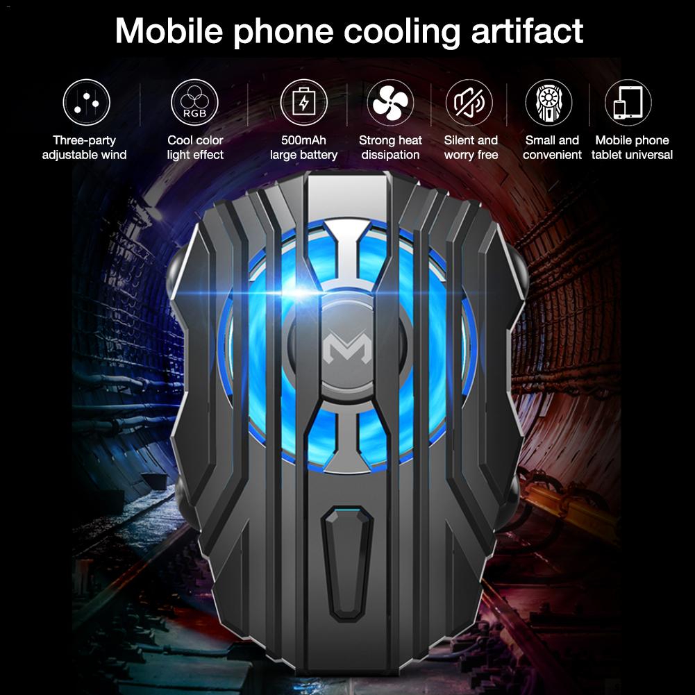 Mobiele Telefoon Cooler Voor Iphone Xs Max Xs Xr Stille Telefoon Radiator Pubg Controller Handvat Led Licht Koelventilator Voor samsung Huawe