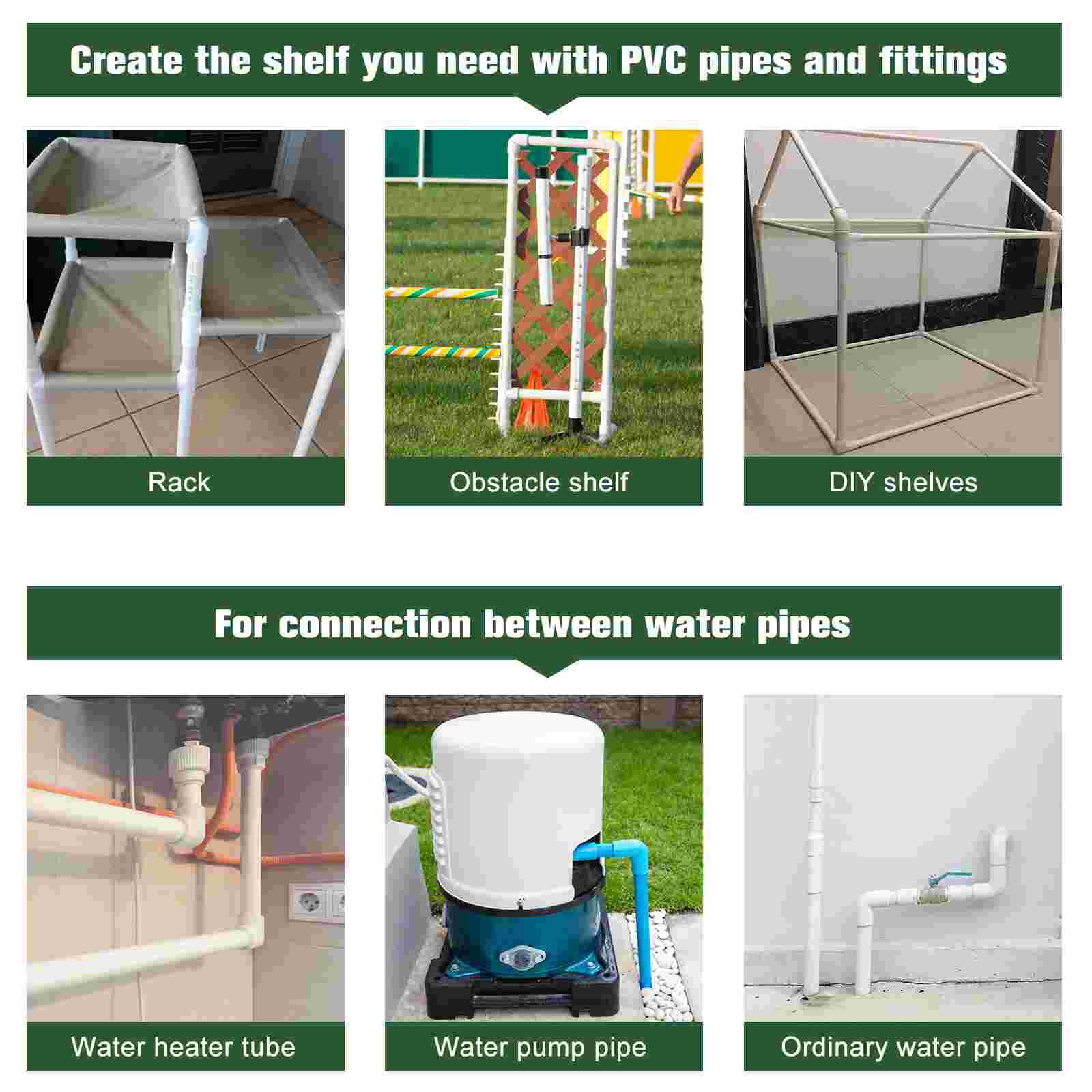 8Pcs PVC Pipe Connector 3-Way Elbow Fittings for PVC Furniture Pipe Fittings Greenhouse Frame Tent Connection