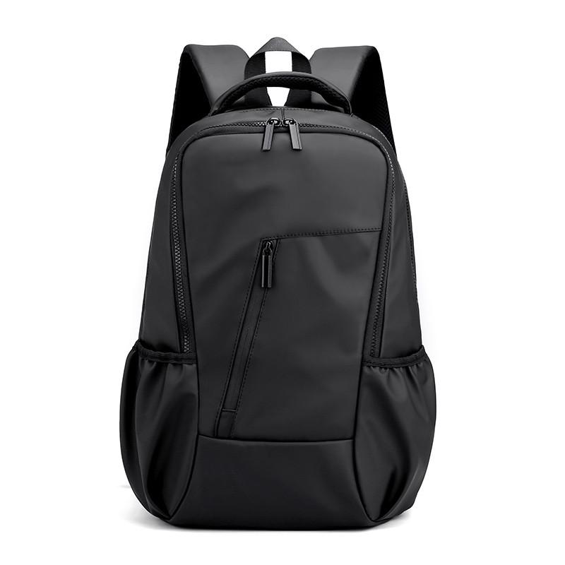 Waterdichte nylon herenrugzak 15.6 inch laptoprugzakken heren schooltassen lichtgewicht rugzak mochila: Zwart