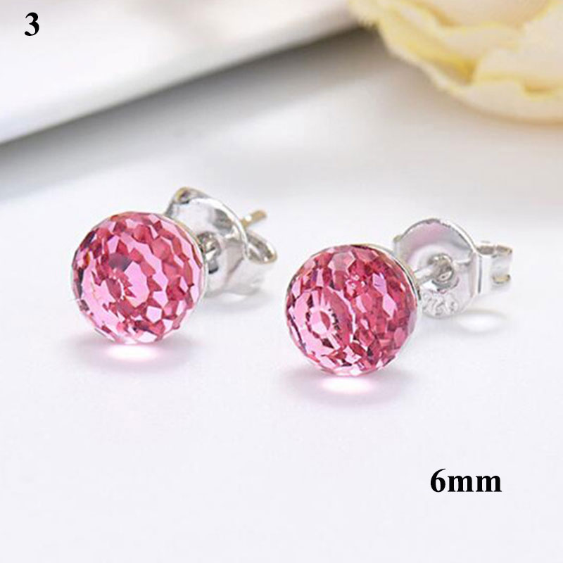 6/8mm kleurrijke oorbellen met strass-steentjes, veelkleurige bolvormige oorknopjes, kristallen oorbellen, kristallen oorbelaccessoires voor dames: 3